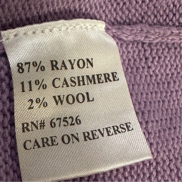 Emme Lightweight Allure Sweater Plus Size 2 Lilac V Neck Crocheted Details NWT - Picture 5 of 16